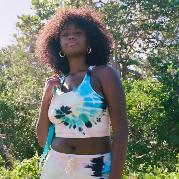 Electric & Rose Bella Rainbow Tie Dye Crop Tank Top - Picture 7 of 8